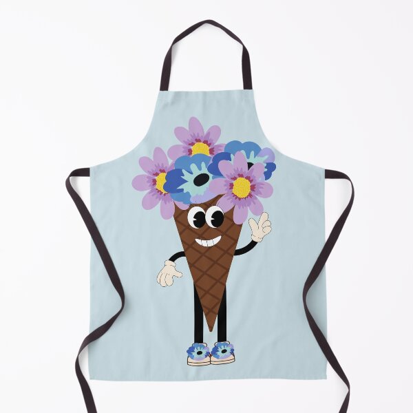Item preview, Flat Design Illustration with Character Fun Ice Cream and Flowers Blue designed and sold by AlginaPugachova.
