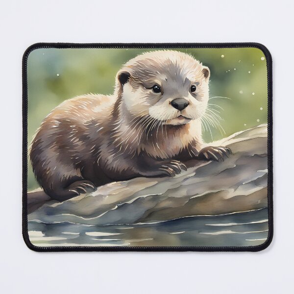 Item preview, Otter on Tree Trunk in River designed and sold by CalmnessbyChoice.