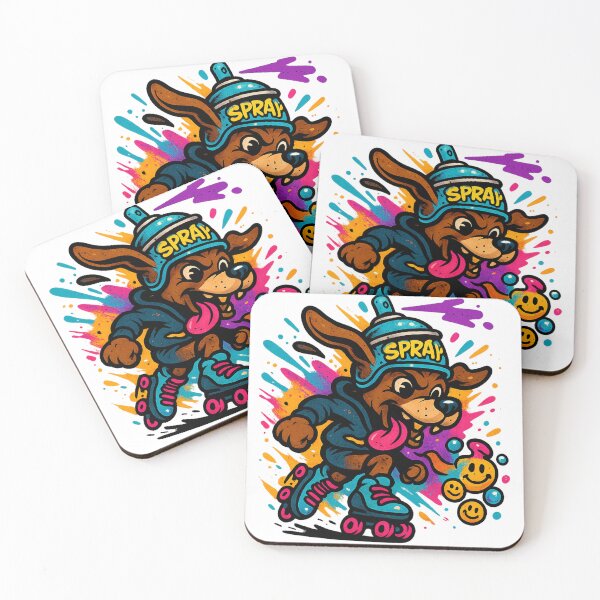 Item preview, Graffiti Dog on Rollers – Spray & Smile Style designed and sold by VIBE CRAFT STUDIO.