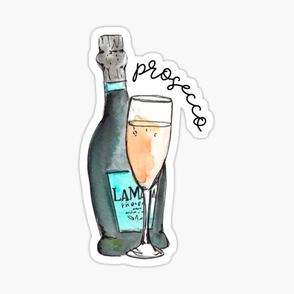 Item preview, Prosecco Kinda Person – Watercolor Sparkling Wine Art Print designed and sold by skybluepink studio.