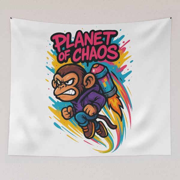 Item preview, Planet of Chaos – Angry Monkey Jetpack Art designed and sold by VIBE CRAFT STUDIO.