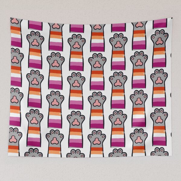 Item preview, Lesbian Flag Cat Paw designed and sold by divesca.