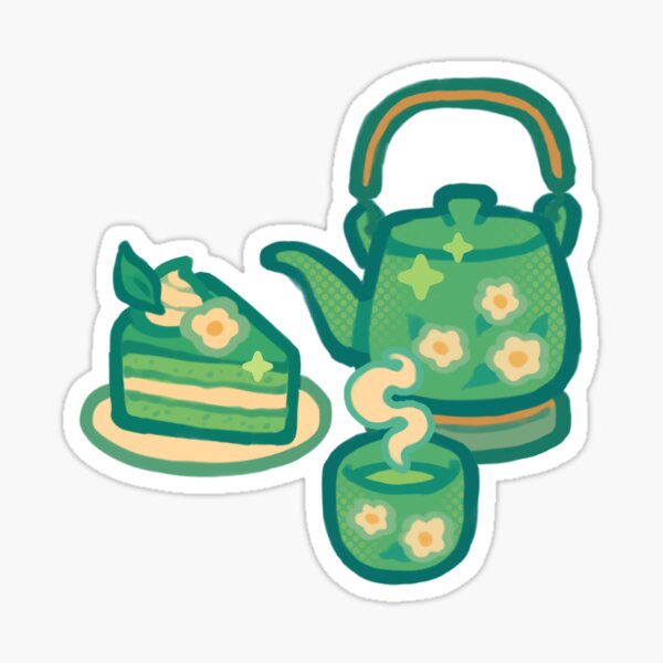 Item preview, smol little green tea set designed and sold by freshbobatae.