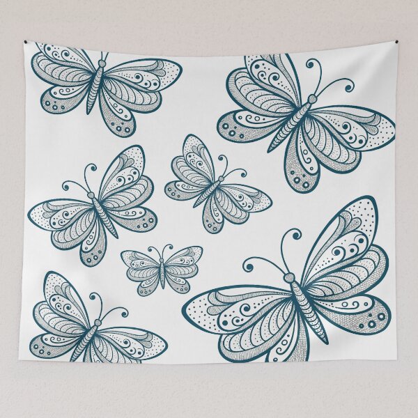 Item preview, Boho Line Art Butterfly Design – Minimal Aesthetic Nature Drawing designed and sold by PnrArtDesign.