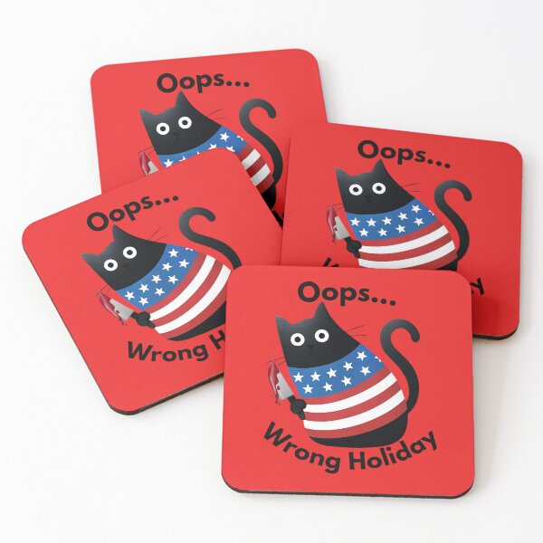 Item preview, Knife Cat Funny July 4th Black Cat  "Oops... Wrong Holiday"  designed and sold by Gear Camel.