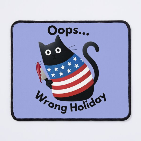 Item preview, Knife Cat Funny July 4th Black Cat "Oops... Wrong Holiday" designed and sold by Gear Camel.