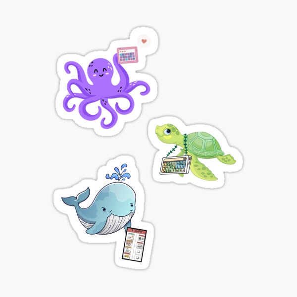 Item preview, AAC Sea Animals Sticker Pack - SLP, SPED, OT, PT designed and sold by slpallday.