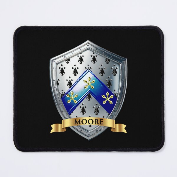 Item preview, Moore Shield  Blue Chevron and Golden Crosses on Silver Ermine designed and sold by Highlandkings.