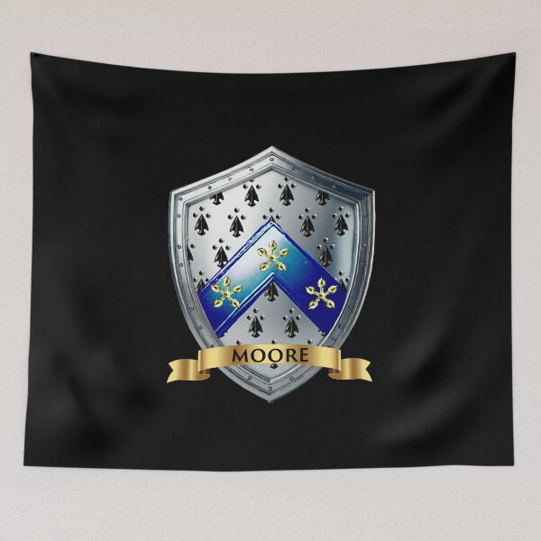 Item preview, Moore Shield  Blue Chevron and Golden Crosses on Silver Ermine designed and sold by Highlandkings.