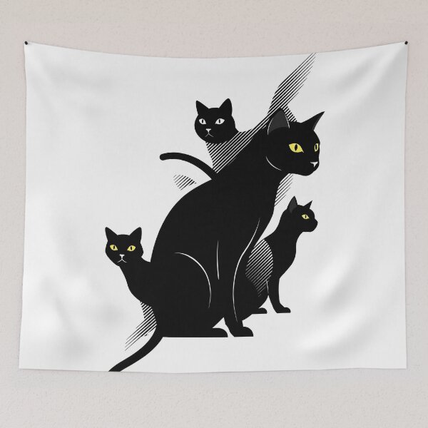 Item preview, Four My stic Black Cats Gaze designed and sold by Ink & Quip.