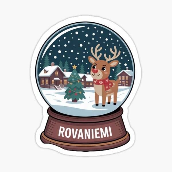 Item preview, Rovaniemi snow globe sticker designed and sold by BABA1655.