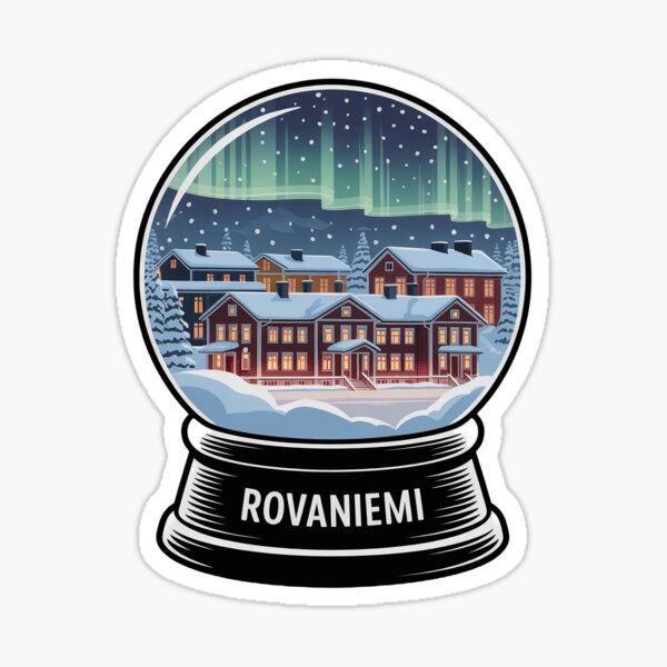 Item preview, Rovaniemi snow globe sticker designed and sold by BABA1655.