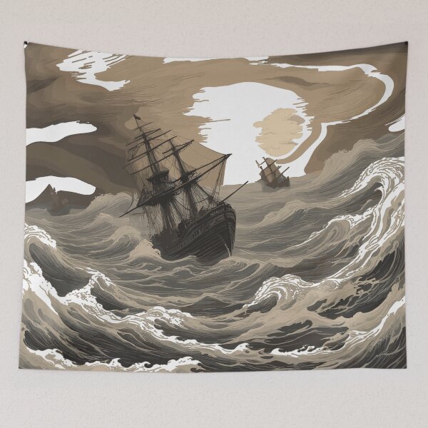 Item preview, Ships in a Stormy Sea designed and sold by houta.