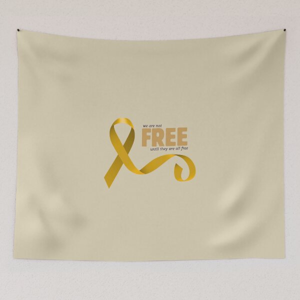 Item preview, we are not free until they are all free - until the last hostage - pro israel yellow ribbon  designed and sold by jessicaleah15.
