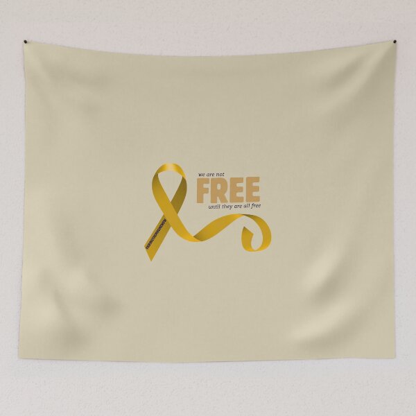 Item preview, we are not free until they are all free - until the last hostage - pro israel yellow ribbon  designed and sold by jessicaleah15.