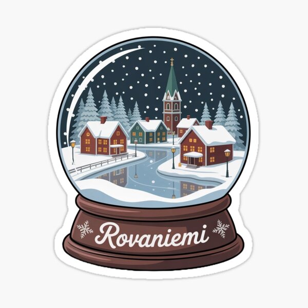 Item preview, Rovaniemi snow globe sticker designed and sold by BABA1655.