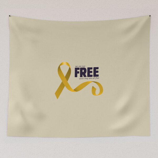 Item preview, we are not free until they are all free - until the last hostage - pro israel yellow ribbon  designed and sold by jessicaleah15.
