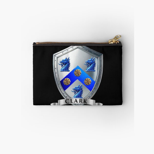 Item preview, Clark Coat of Arms Shield  Blue Dragons & Chevron designed and sold by Highlandkings.