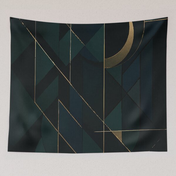 Item preview, Lunar Deco: Gilded Night Geometry designed and sold by AbstractAnom.