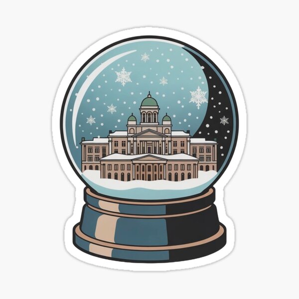 Item preview, Helsinki snow globe sticker designed and sold by BABA1655.