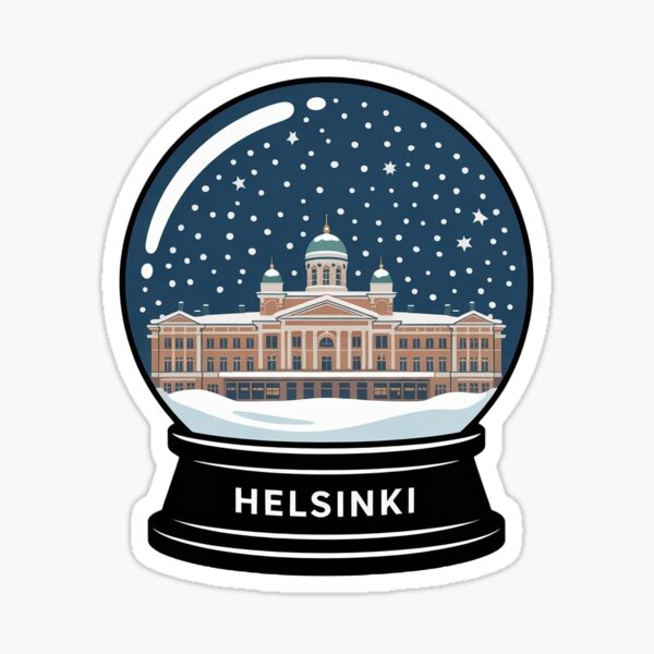 Item preview, Helsinki snow globe sticker designed and sold by BABA1655.