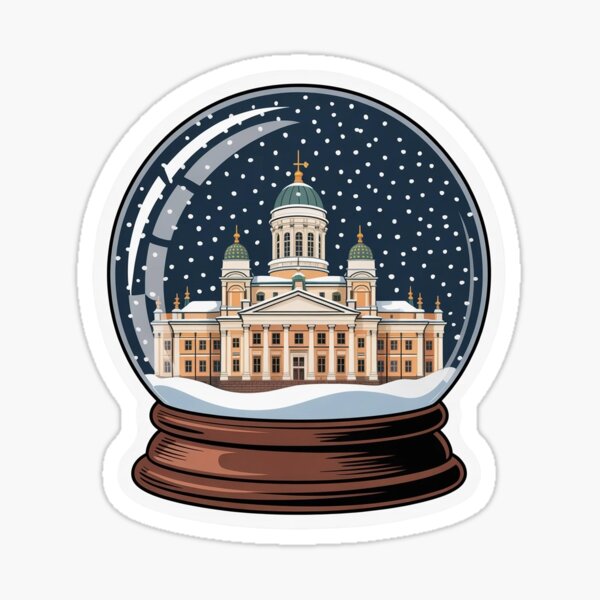 Item preview, Helsinki snow globe sticker designed and sold by BABA1655.