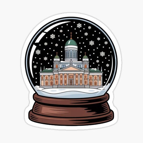Item preview, Helsinki snow globe sticker designed and sold by BABA1655.