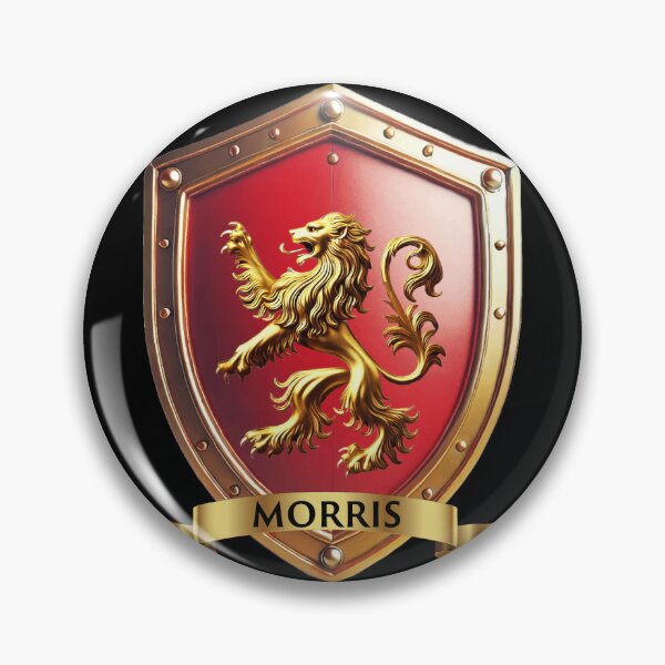 Item preview, Morris Family Shield  Golden Lion Crest with Proud Name Banner designed and sold by Highlandkings.