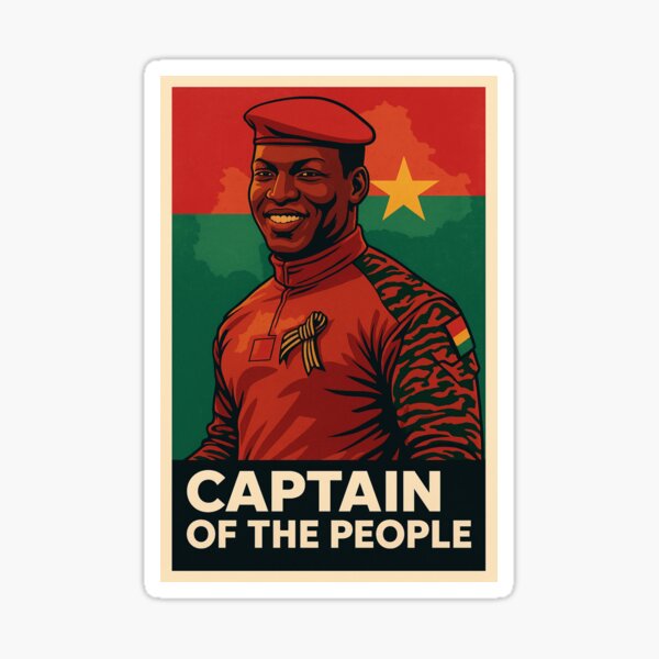 Aperçu de l'œuvre Ibrahim Traoré : Capitaine du peuple créée et vendue par ArtistrySky.
