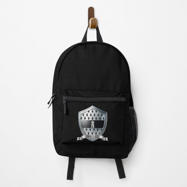 Item preview, Hill Family Shield Silver Tower Crest with Proud Name Banner designed and sold by Highlandkings.