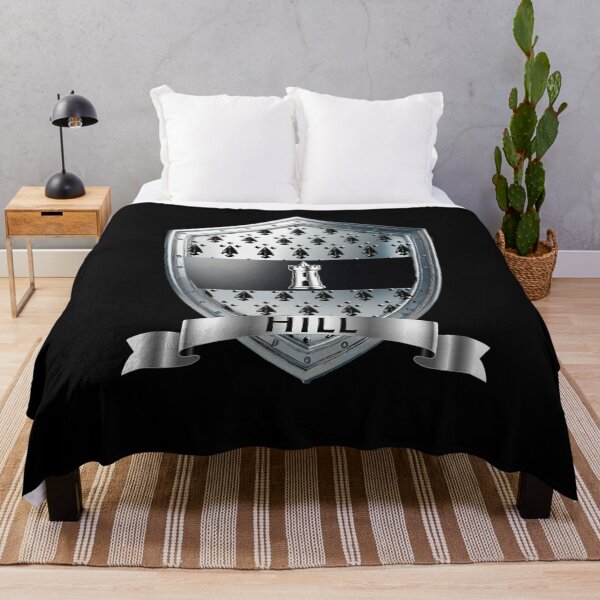 Item preview, Hill Family Shield Silver Tower Crest with Proud Name Banner designed and sold by Highlandkings.