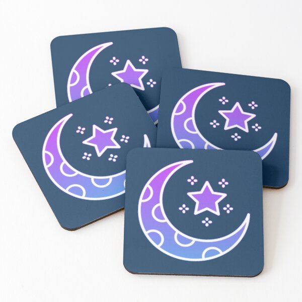 Item preview,  Purple Crescent Moon with Stars Illustration designed and sold by nada-art.