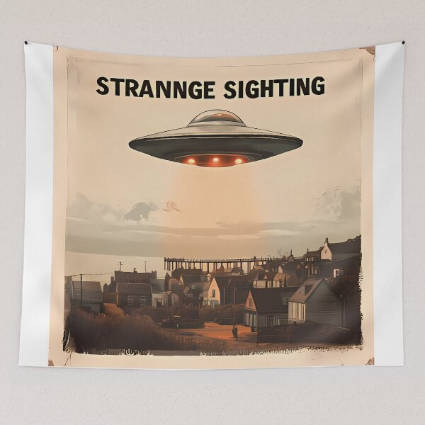 Item preview, “Strange Sighting – Vintage UFO Report” designed and sold by Jameswoodly.