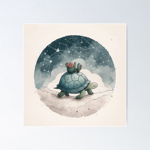 Item preview, Stellar Voyager: The Cosmic Turtle designed and sold by PatchAndPetal.