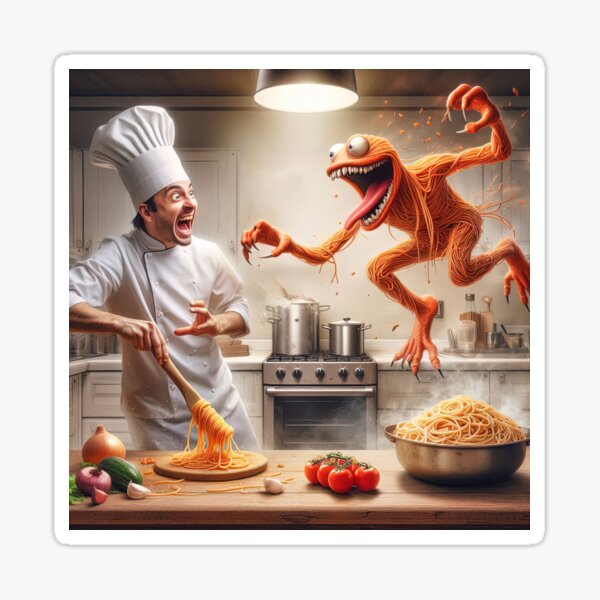 Item preview, The Spaghetti Monster and The Chef designed and sold by CarolM.