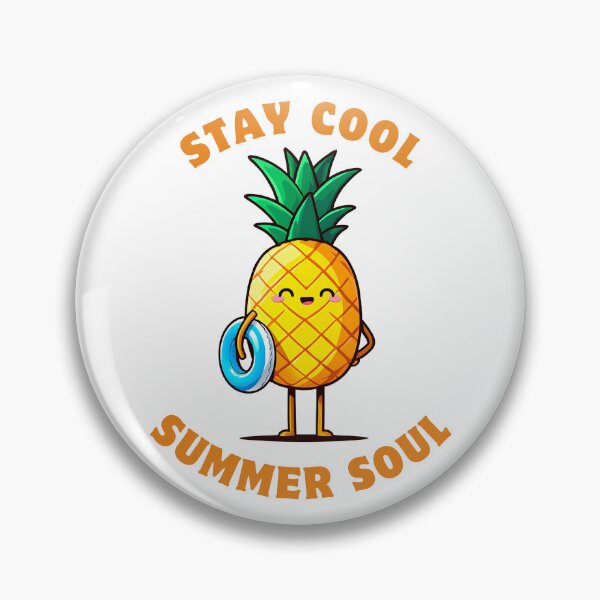 Item preview, Stay Cool Pineapple – Fun Summer Cartoon Character with Pool Float designed and sold by Dino-Lune.