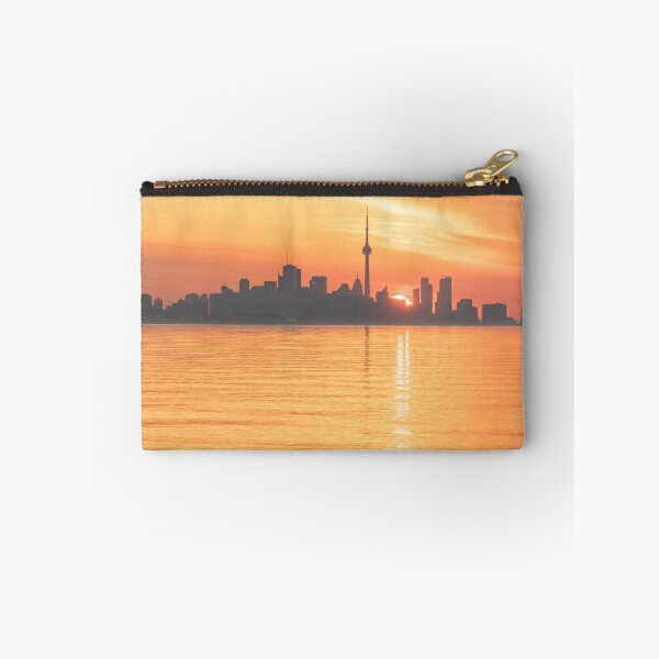 Item preview, The Wait is Over - Split Sunrise Behind Toronto Skyline  designed and sold by Georgia Mizuleva.