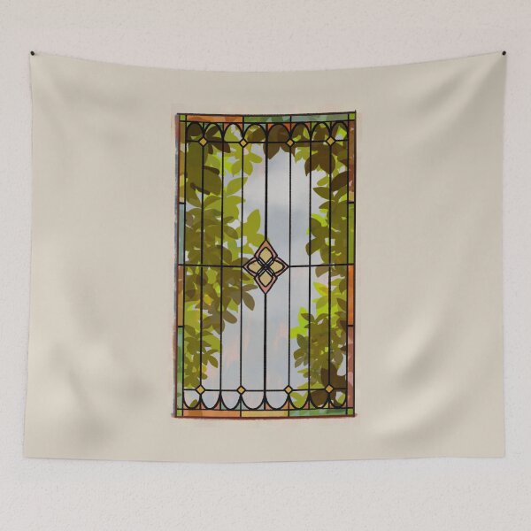 Item preview, Stained Glass Leafy View designed and sold by maccm.