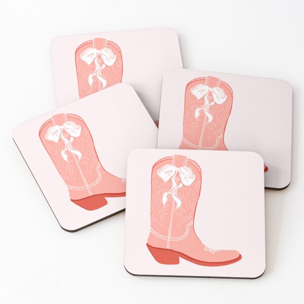 Artikelvorschau, Rosa Cowgirlstiefel mit Schleife entworfen und verkauft von rizdrawings.