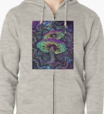 Trippy Shroom Art Zipped Hoodie