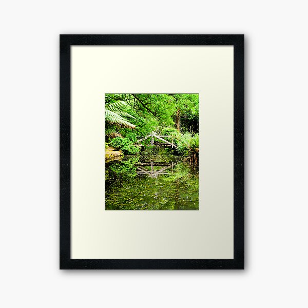 Item preview, Reflection of a wooden bridge at Alfred Nicholas Gardens designed and sold by Elana Bailey.