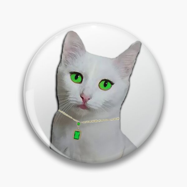 Item preview, Glamorous White Cat with Green Eyes designed and sold by HoorayDesigns.
