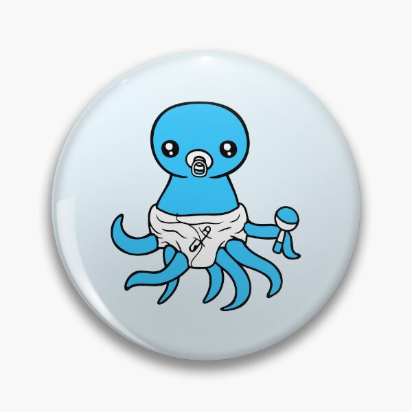 Item preview, Octopus baby rattle diaper pacifier child born fun designed and sold by shirt-o-mat.