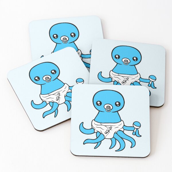 Item preview, Octopus baby rattle diaper pacifier child born fun designed and sold by shirt-o-mat.