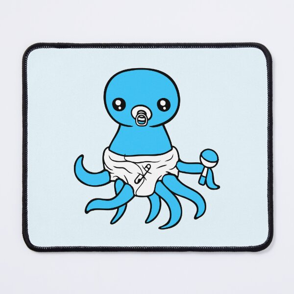 Item preview, Octopus baby rattle diaper pacifier child born fun designed and sold by shirt-o-mat.