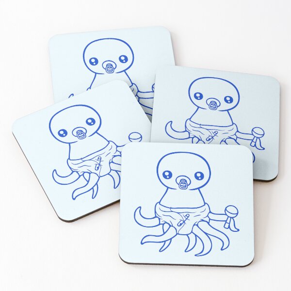 Item preview, Octopus baby rattle diaper pacifier child born fun designed and sold by shirt-o-mat.