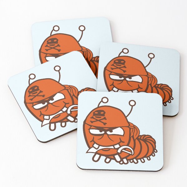 Item preview, Caterpillar Evil Pirate Sailor Funny Cute Comic designed and sold by shirt-o-mat.