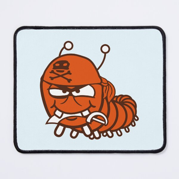 Item preview, Caterpillar Evil Pirate Sailor Funny Cute Comic designed and sold by shirt-o-mat.