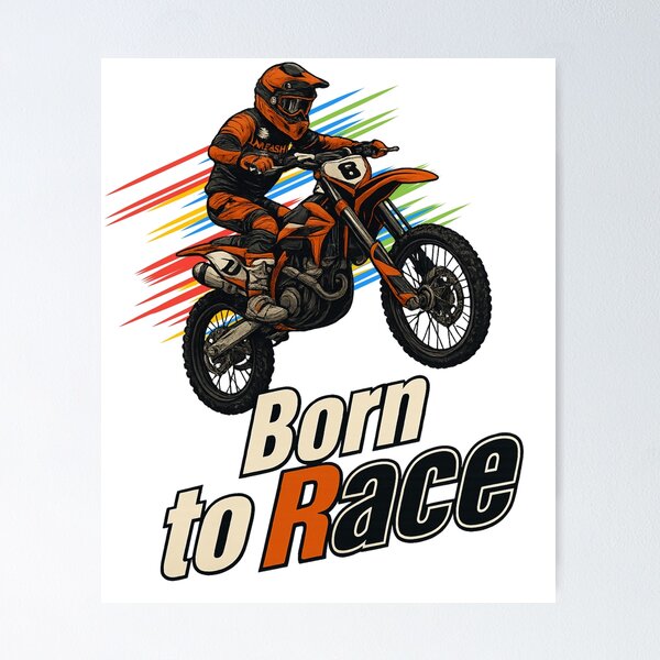Item preview, Born to Race – Bold Motocross Rider Design designed and sold by JenniferCreaArte .