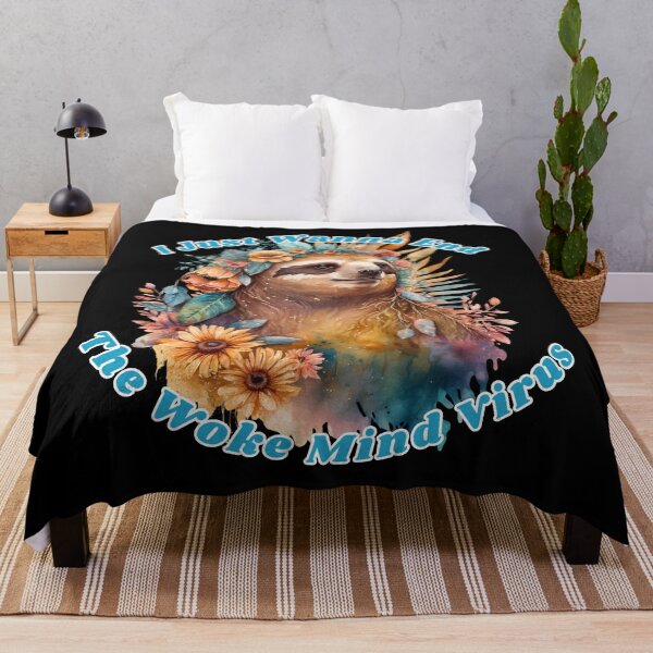 Item preview, Flowery Sloth - I just Wanna End the Woke Mind VIrus designed and sold by WigOutlet.